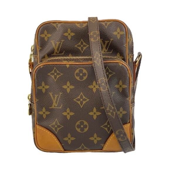 LOUIS VUITTON Brown Monogram Leather Shoulder Bag
